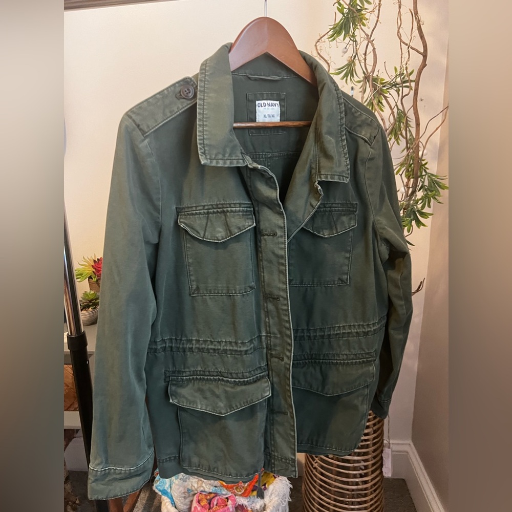 Old Navy (XL) - Loden Green Military Style Cargo Jacket